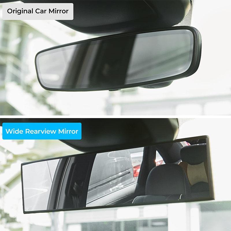11.81 Inch Panoramic Convex Real View Mirror ，for Car SUV Trucks - Wide Angle Clip-on Rearview to Reduce Blind Spots & Enhance Safety - High Definition Glass for Clear Visibility