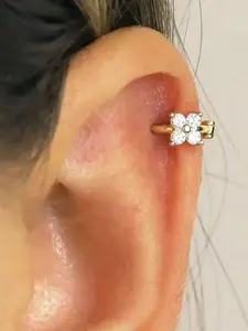 925 Sterling Silver Plated 14K Gold Zircon Ear Climber, Dainty and Universal Ear Cuffs, Simple Yet Eye-Catching, Perfect for Both Daily Commute and Versatile Styling.
