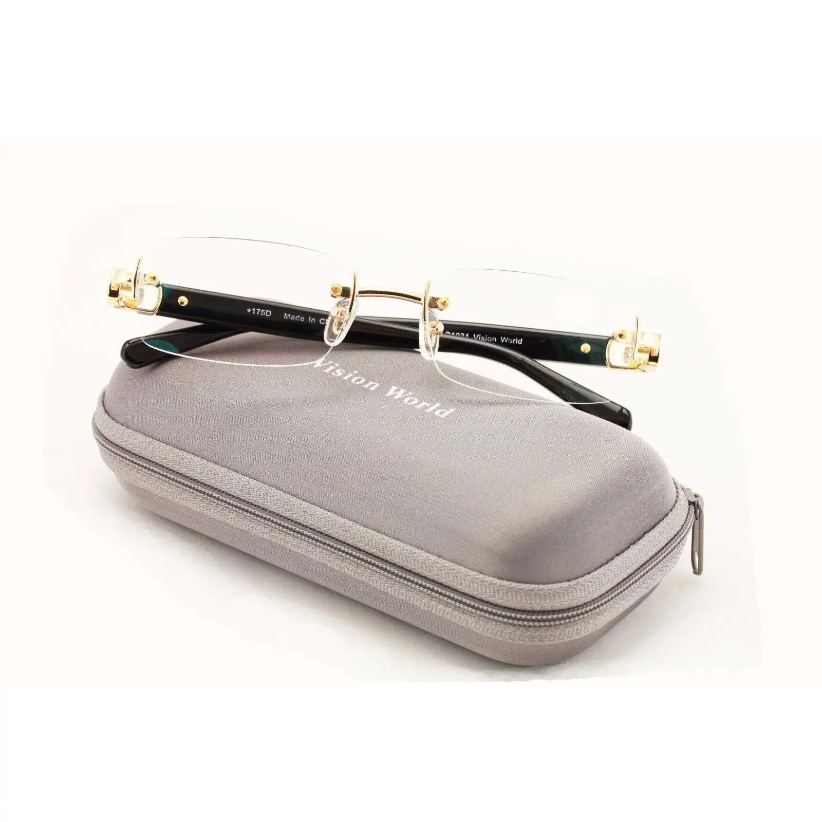 Men Rectangular Rimless Fashion Reading Glasses /w Anti-reflective AR Coating