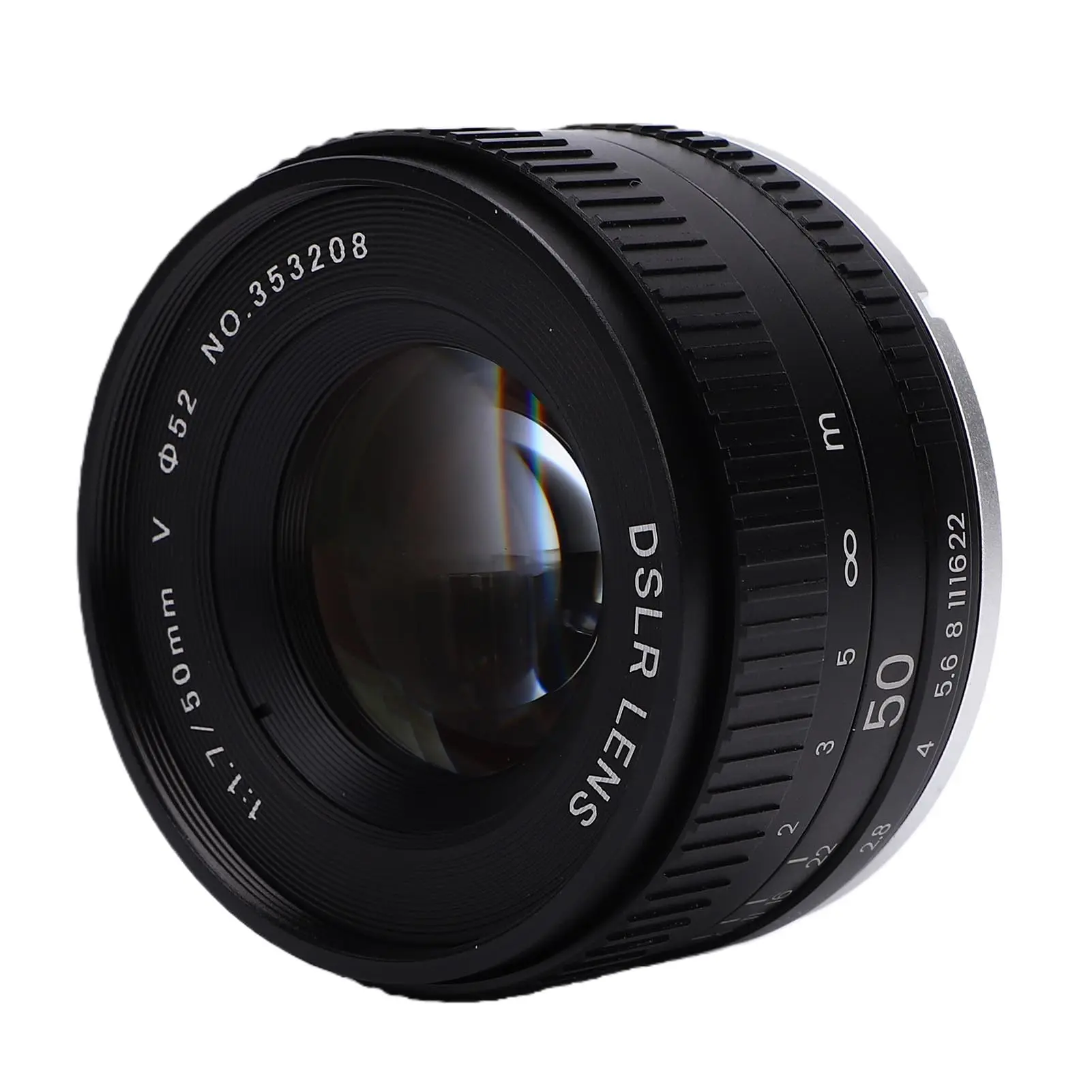 50mm F1.7 Manual Focus Prime Lens - Full Frame Large Aperture Portrait Lens for Nikon F, for Canon EF Mount DSLR Cameras, W/ Pouch & Cleaning Cloth