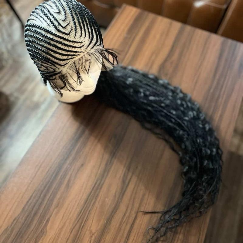 Handmade Cornrow Braided Wig with HD Full Lace for Stylish Looks