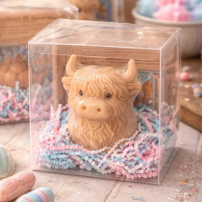 Joli Pop Bath & Body Co. LLC Fun Kids Cotton Candy Cow Soap with Trading Card Map & Story 5.57 oz Sweet Scented Handmade Gift for Kids Collectors