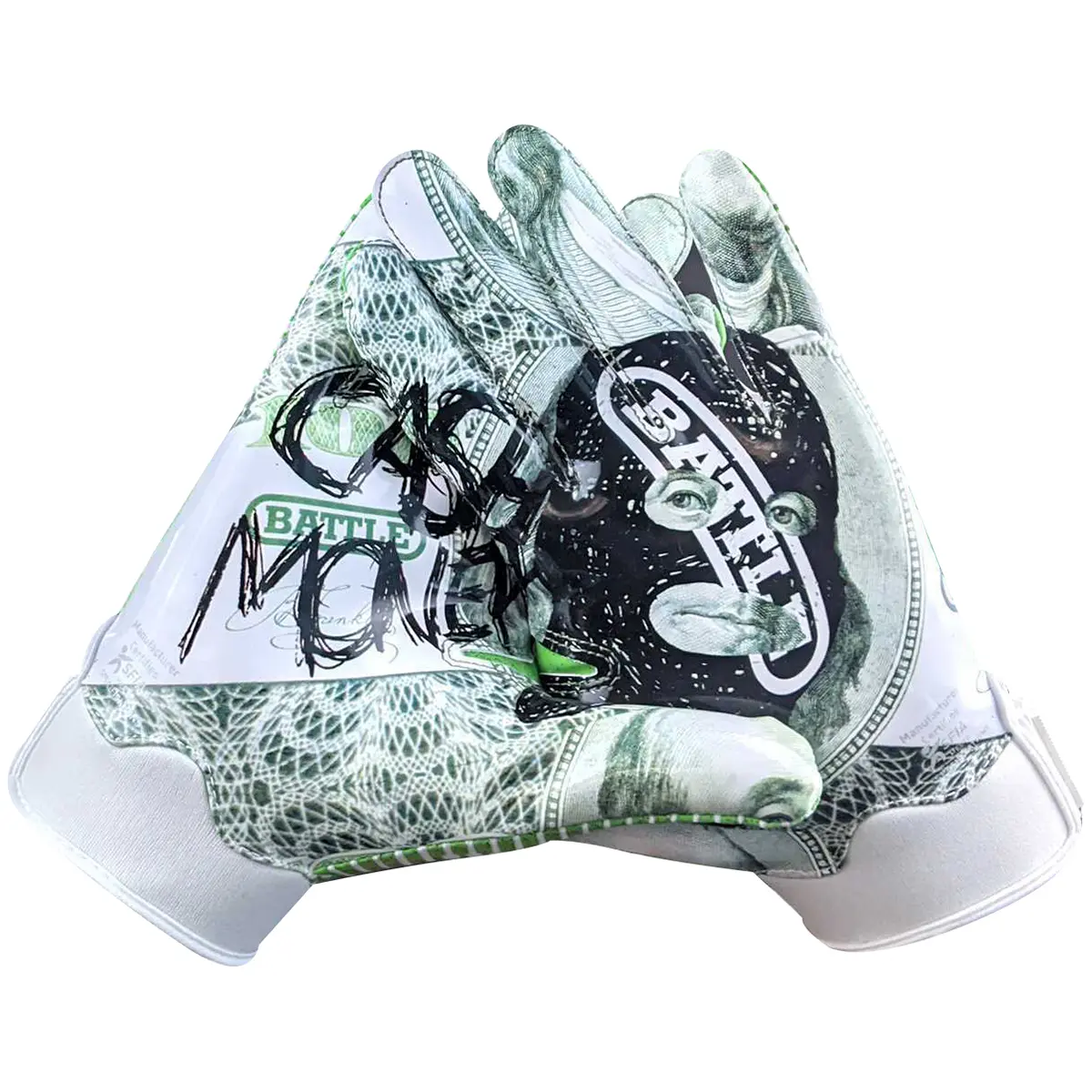 Battle Sports Cash Money Doom 1.0 Adult Football Receiver Gloves, Natural Fit, Nfhs Standards, Football Gloves, Gloves For Football