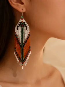 Bohemian Beaded Fringe Earrings, Ear Hook Design, Handmade Jewelry for Women, Trendy Fashionable Accessories, Daily Wear, Perfect Gift for Friends and Lovers, Christmas Valentine's Day