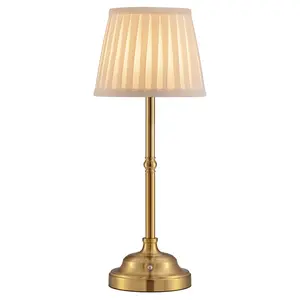 KDG Portables Cordless Table Lamp, Fabric Shade Desk Lamp, 5000mAh Rechargeable Battery Powered Lighting, Dimmable Light for Dining Room, Bedroom, Bedside, Bar, Night Light, Camping, Balcony Home Decor Modern Design