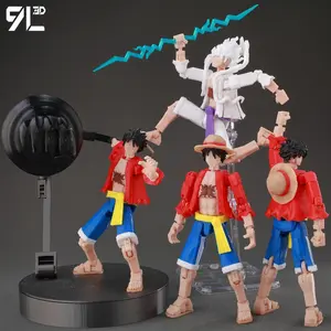 9L 3D Printed One Piece Gear 5 Luffy Rubber Hand Figure Dummy13 Lucky13 Titan13 Multi-Jointed Articulated Anime Collectible Toys