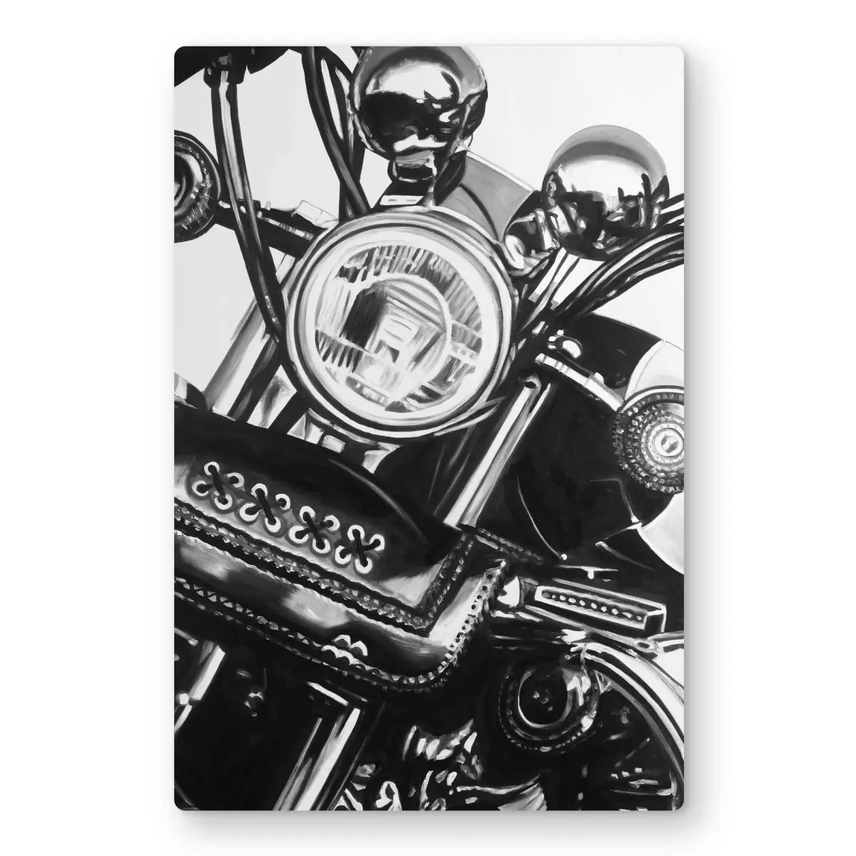 212 MAIN 12x18 in. Industrial Aluminium Metal Print - Photorealism Hyperrealism Motorcycle Artwork, Durable Home Decor Focal Point for Man Cave Adventure Rooms, Vibrancy