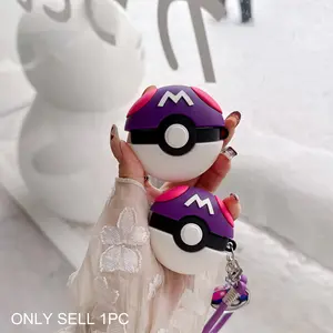 1 Master Ball shaped headphone case, drop resistant and durable silicone headphone case, Apple wireless Bluetooth Earbuds headphone case, suitable for AirPods 1/2/3/4/pro/pro 2/pro 3, Earphone Protective Cover