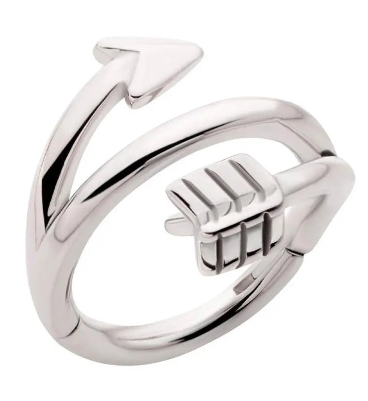 Twisted Design Stainless Steel Segmented Hinged Ring, Fashion Costume Jewelry Accessory