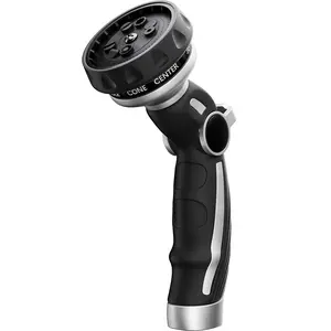RESTMO Hose Nozzle Heavy Duty, Garden tools, Metal Water Hose Sprayer for Garden, 9 Spray Patterns | High Pressure | Thumb Flow Control | On/Off Valve, Ideal for Outdoor Lawn & Plant Watering, Car & Pet Washing