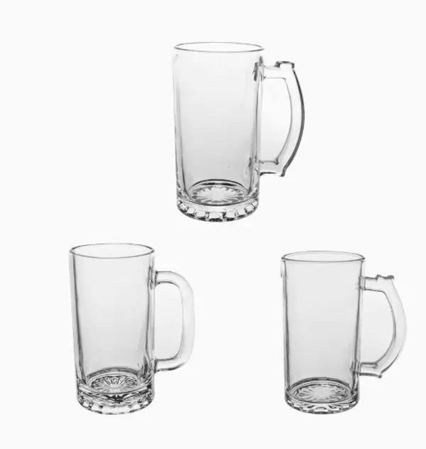 Set of Transparent Glass Beer Mugs with Thick Base, Perfect for Serving Beer, Water, Juice, and Cocktails, Great Gift for Beer Lovers and Home Bar Owners