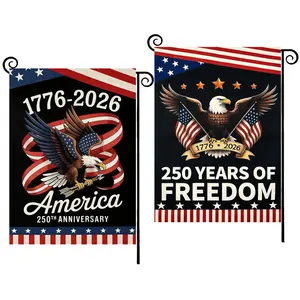 2pcs 250th Anniversary USA Garden Flag,July 4th Independence Day Patriotic Banner,Double-Sided Waterproof 1776-2026 Commemorative Flags