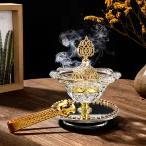 Crystal Flower Scented Incense Burner with Clip, Elegant Meditation Decor, Unique Gift for Home Fragrance Lovers, Model Fl2407071171