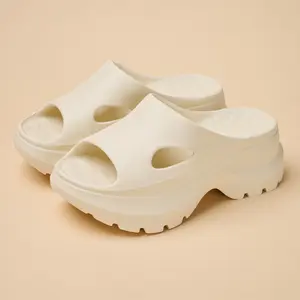 Women's Platform Slippers EVA Thick Non-Slip Rubber Sole Hollow Design Sandals Breathable Indoor Outdoor Casual Shoes Soft Walking Slippers