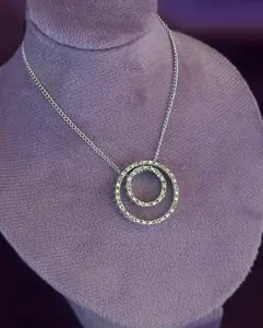 Vintage Silver Nesting Circles Necklace