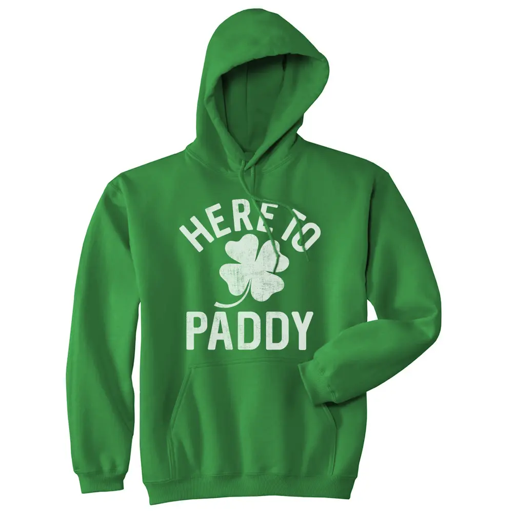 Unisex Hoodie Here to Paddy Sweatshirt Funny St Saint Patricks Day Clover Shirt Unisex Vintage Fashion Hoodies Saint Patrick's Day Hoodie Novelty Sweatshirt Green