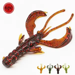 6pcs Lure Fishing Shrimp Shape Bait, Topwater Lure, Tpr Floating Material, 1.46/2.95in, 5 Colors, Stream Freshwater Saltwater Fishing