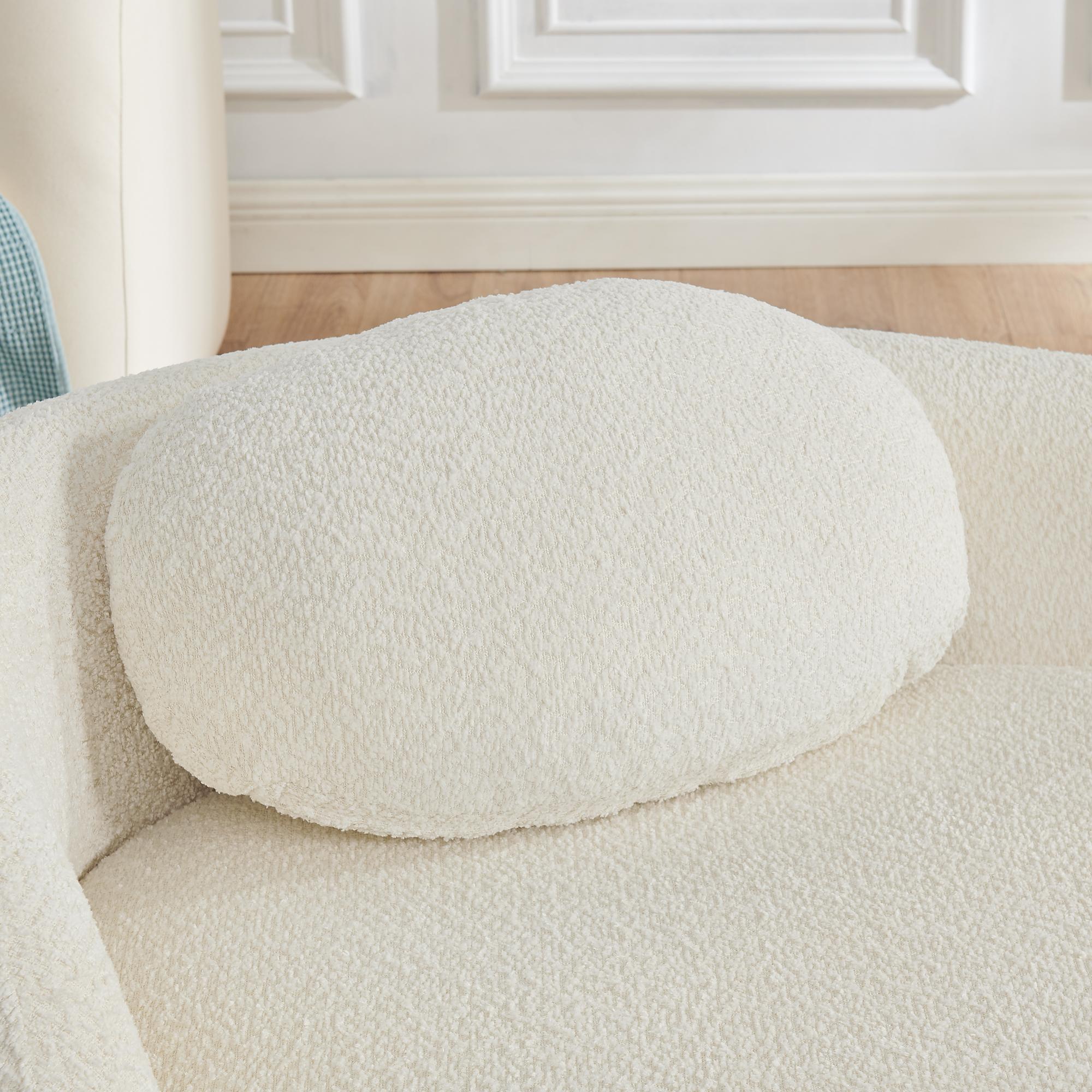 Modern Oval Lounge Chair with Integrated Backrest, Side Armrest & Pillow, Compact Single Lazy Sofa for Living Room, Bedroom, Apartment