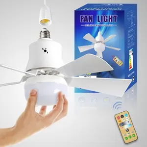 Ceiling Fan with Light, 5 Blade Socket Ceiling Fan, Dimmable Ceiling Fan with 3 Color Temperatures, Adjustable Lights, Indoor Lighting for Home