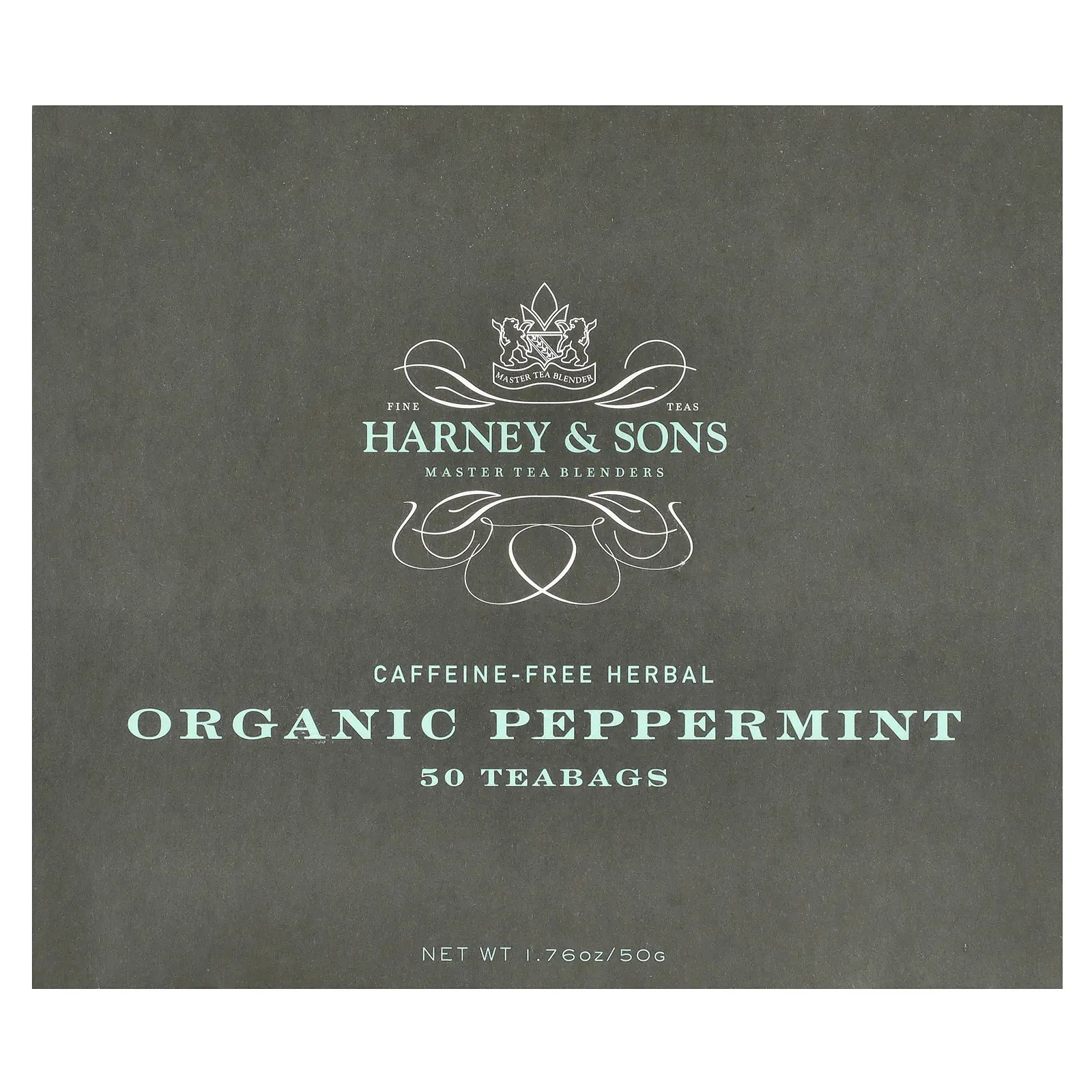 Harney & Sons Herbal Tea, Organic Peppermint, Caffeine-Free, 50 Tea Bags, 1.76 oz (50 g)