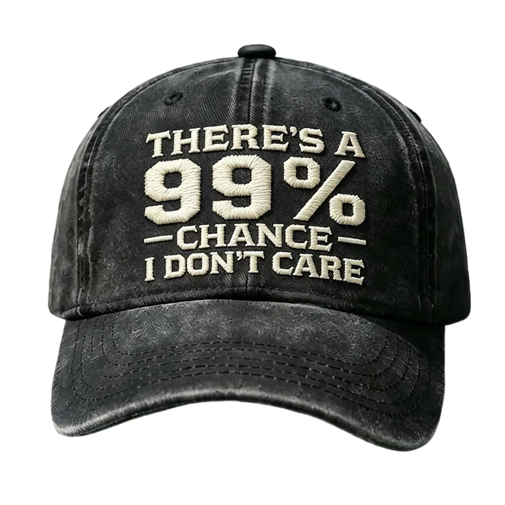 There's A 99% Chance I Don't Care Hat, Vintage Distressed I Don't Care Cap, Adjustable Funny Baseball Cap