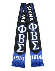 Phi Beta Sigma Fraternity Black and Royal Blue Scarf