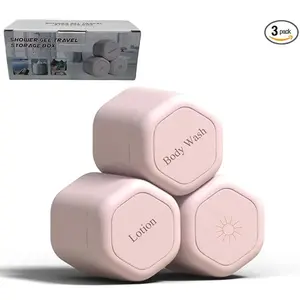3 Piece Body Care Capsule Set, Magnetic Travel Containers, Portable Toiletry Organizer, Travel Kit, Ideal for Travel & Daily Use