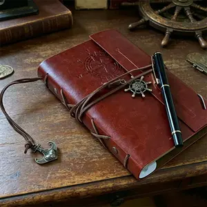 Vintage Leather Journal Notebook, Travel Explorer Diary, Daily Notes, Office Memo, Desk Collection, Gift Idea, Unique High-End Design