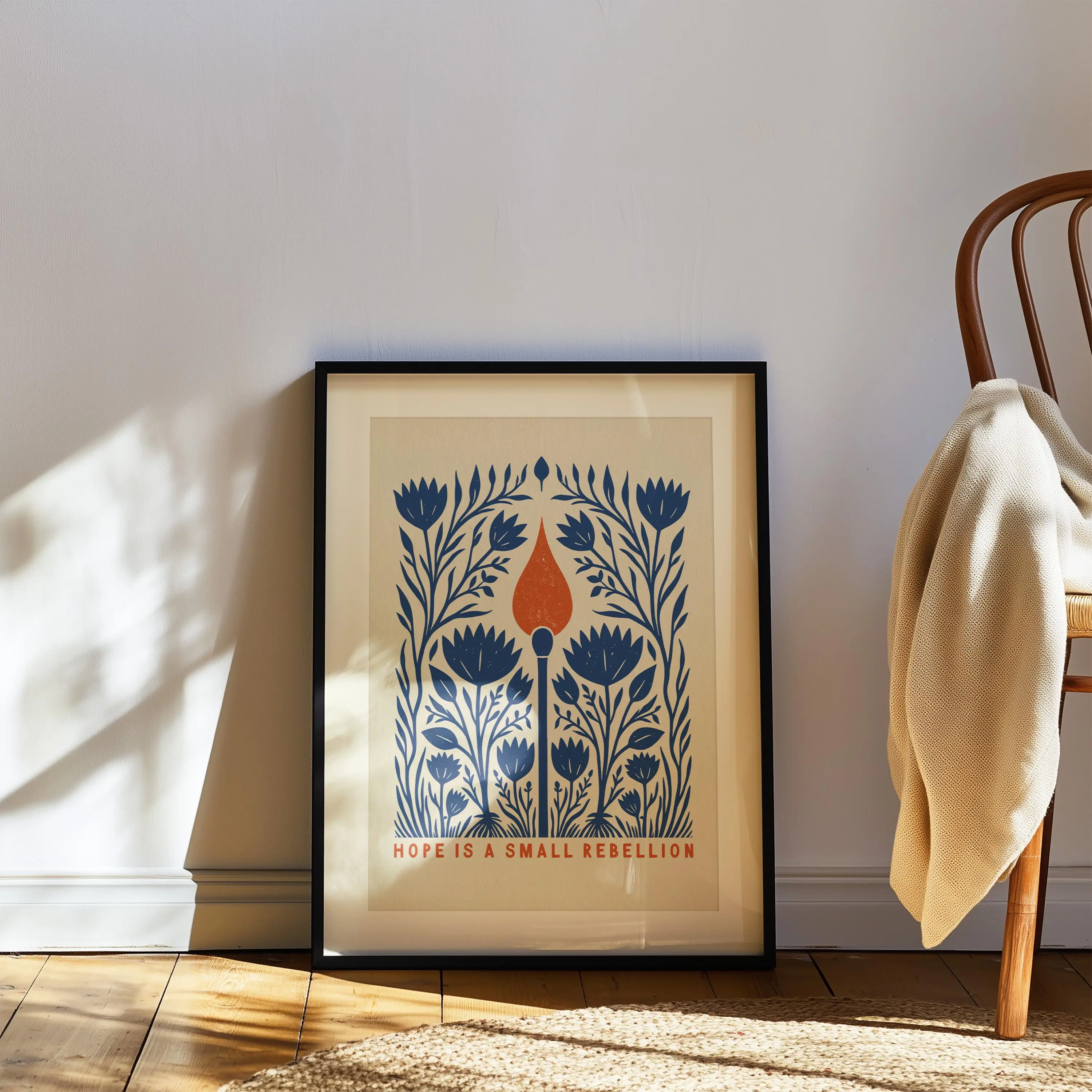 [Sale Up To 50%][No frame, Free Ship] Hope Is A Small Rebellion  Folk Art Print  Resistance Poster  Activism Art Print  Social Justice Print  Feminist Art Print