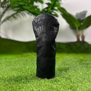poker card design golf club head cover, 4 counts/set waterproof & durable golf club head cover, golf wedges accessories for hybrid drivers track wooden cover, golf bag