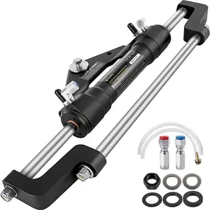 Front-Mount Hydraulic Steering Cylinder for Marine Boats - 300HP Capacity Steering System Component, Outboard Motor Replacement Part