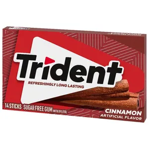 3x Trident Cinnamon Sugar Free Chewing Gum - Spicy Flavor Fresh Breath Mints Snack Candy 14ct