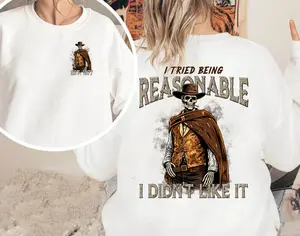 Generation X Custom Shirt, Personalized 1965-1980 I Tried Being Reasonable, I Didn’t Like It Gen X T-Shirt, Western Cowboy Style Vintage Tee, Full Size, Full Color For Men And Women