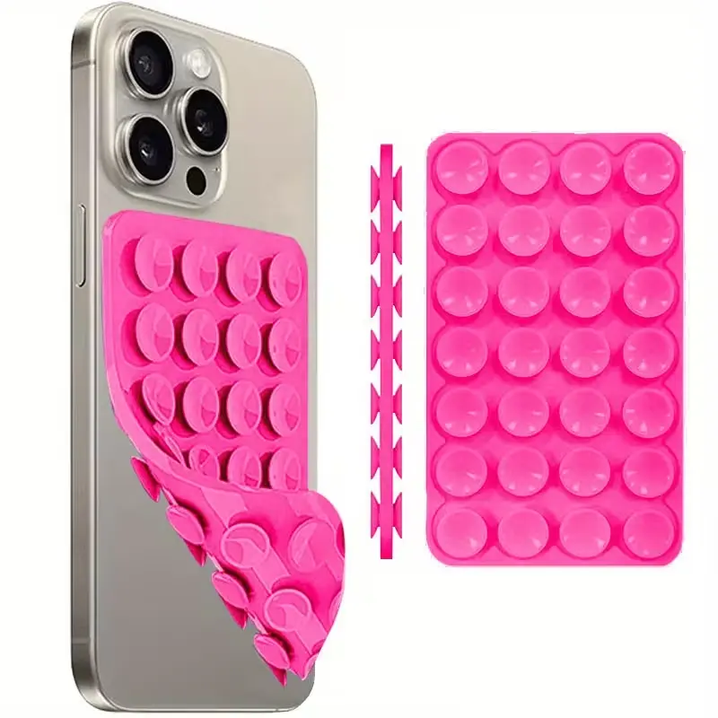 Silicone Suction Cup Phone Holder Dual-sided adhesive design, high-adhesion sticky phone mount Compatible with all phone models for selfies and video recording Rearview