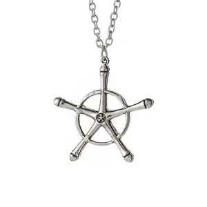 Anime Bleach Necklace Quincy Ishida Uryuu Cosplay Ginrei Gojiaku Amulet Alloy Choker Chain Keychain Pendant Jewelry Gifts