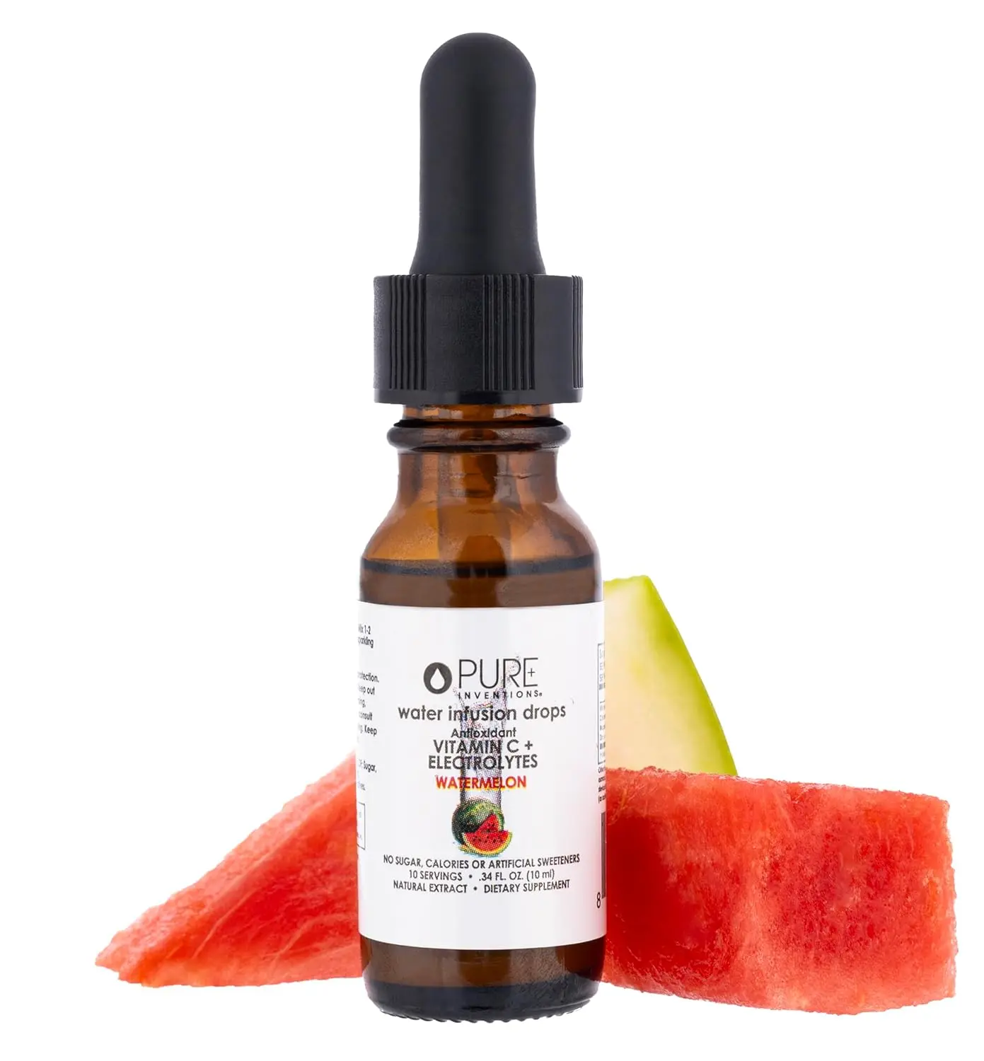 Pure Inventions Premium Water Enhancer Drops - Watermelon, 12 Servings, Sugar-Free, 0 Calories, No Artificial Sweeteners, Antioxidant Vitamin C, Immune Boost Recovery & Hydration Drinks Support