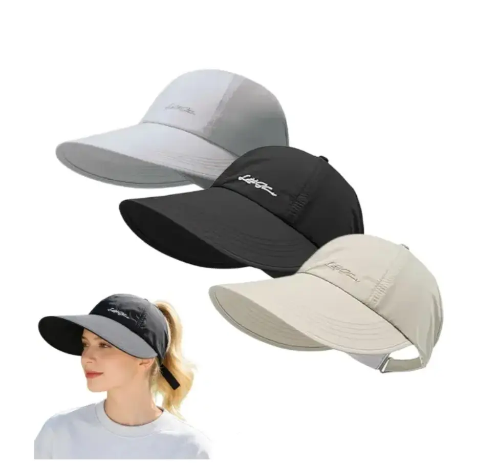 Men & Women's 3-Pack UPF Sun Protection Baseball Hat, Lightweight Wide Brim Adjustable Velcro Closure, All-Season Elastic Design Party Gift Hat (White, Gray, Black)