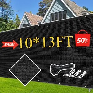 90% UV Protection Outdoor Sun Shade Mesh, 10x13ft Breathable Patio Decor Privacy Screen with Rivets, for Patio Pergola, Garden