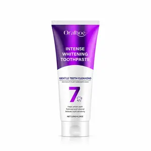 Intense Whitening Toothpaste, Purple Formula Teeth Whitening Toothpaste, Gentle Teeth Cleaning, Helps Whiten Teeth, Restores Tooth Enamel, Relieves Tooth Sensitivity, Long-Lasting Freshness, 120g