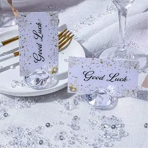5pcs Diamond Name Card Holders Crystal Seat Markers Wedding Party Decorations, Round Message Cards DIY Jewelry Display Stand