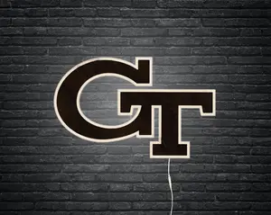 Georgia Tech Yellow Jackets Wood LED Sign | Handcrafted, Officially Licensed, Made in USA