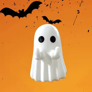 Halloween Ghost Figurine – Spooky Resin Middle Finger Ghost Decor | Cute & Edgy Indoor/Outdoor Halloween Decor for Porch & Home