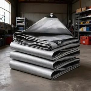 Waterproof Fabric Silver Color Multi-Functional Dual-Sided, Reinforced Edges, Anti-Tear, UV Protection, Rainproof, Ideal for Outdoor Camping and Gardening Waterproof Cover