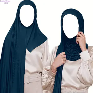 Premium Mercerized Cotton Pullover Scarf for Women, Breathable Sweat Wicking Long Headscarf, Sandproof Integrated Neck Wrap Shawl, Soft Versatile All Season Accessory for Outdoor Travel and Daily Casual Wear