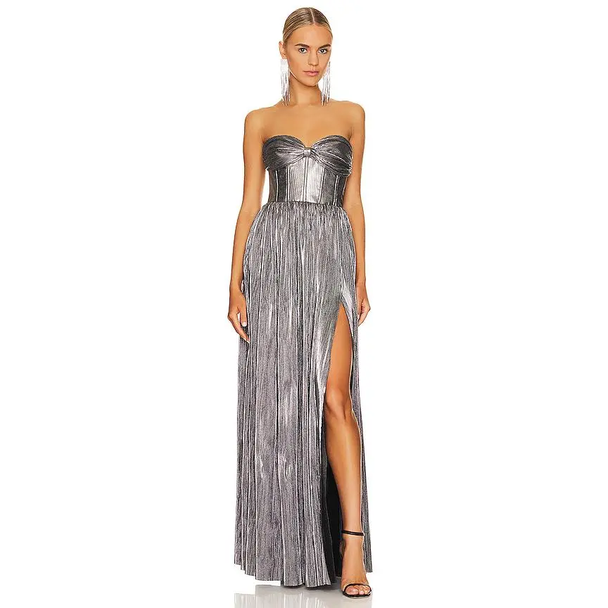 Bronx and Banco Florence Gown in Silver Bronx and Banco Florence Gown in Silver