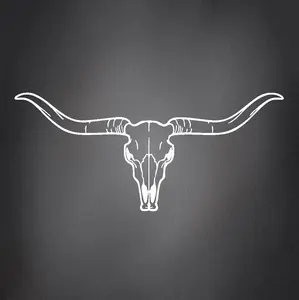 Long Horn Cow Skull Car/Truck Vinyl Decal Bumper Sticker
