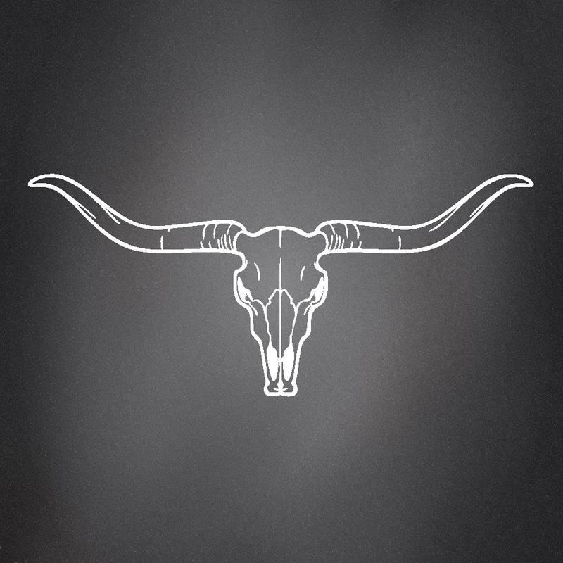 Long Horn Cow Skull Car/Truck Vinyl Decal Bumper Sticker