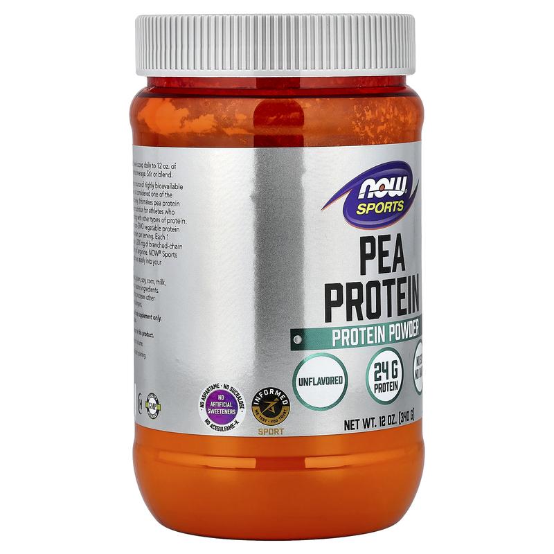 NOW Foods Sports, Pea Protein, Unflavored, 12 oz (340 g)