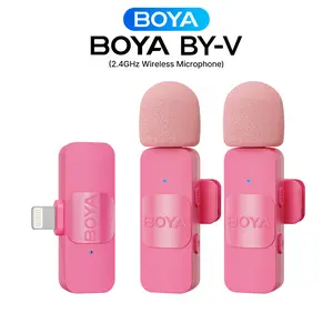BOYA BY-V2 Wireless MicrophoneLapel Microphone Noise Cancelling Vlogging Mic for iPhone Android Audio Smartphone