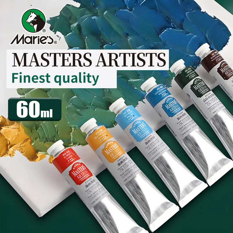 Maries 60ML Large Capacity Oil Paint Multi-Color Aluminum Tube, Professional Artist Paints for Beginners and Artists, High Pigment Content